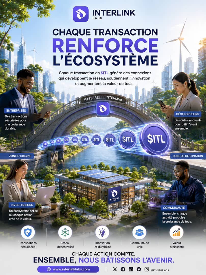 Oumar2portoITLG's tweet photo. Chaque transaction renforce l'écosystème.
Chaque transaction en $ITL génère des connexions qui développent le réseau, soutiennent l'innovation et augmentent la valeur de tous.
#interlink #ITLG #ITL https://t.co/wtiyDEUZgx