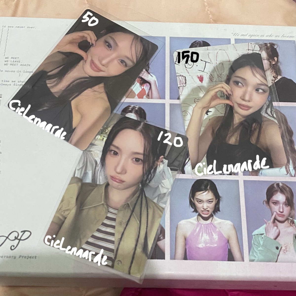 cielenaarde's tweet photo. wts want to sell ina 

[ jung chaeyeon, kim chungha, kim doyeon IOI ] 

🍊 co by shopee 
✅ include packing
❎ exclude adm 
🔖 jakarta timur

t. wts ina pc photocard ioi jung chaeyeon, kim chungha, kim doyeon, kim chungha pob yes24 ioi loop album. https://t.co/HUvi9QLfxM