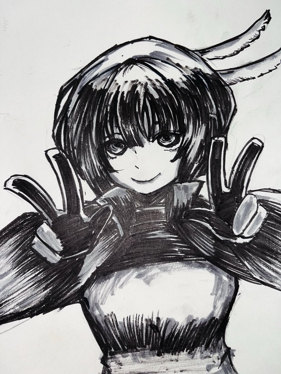 X6dTcGf3pI35783's tweet photo. ワールドトリガーの小南先輩筆ペンミリペンで描きました‼️#ワールドト���ガー　#小南桐絵　#筆ペンイラスト　#アナログイラスト　#絵描きさんと繋がりたい https://t.co/OnDHmVyzhs