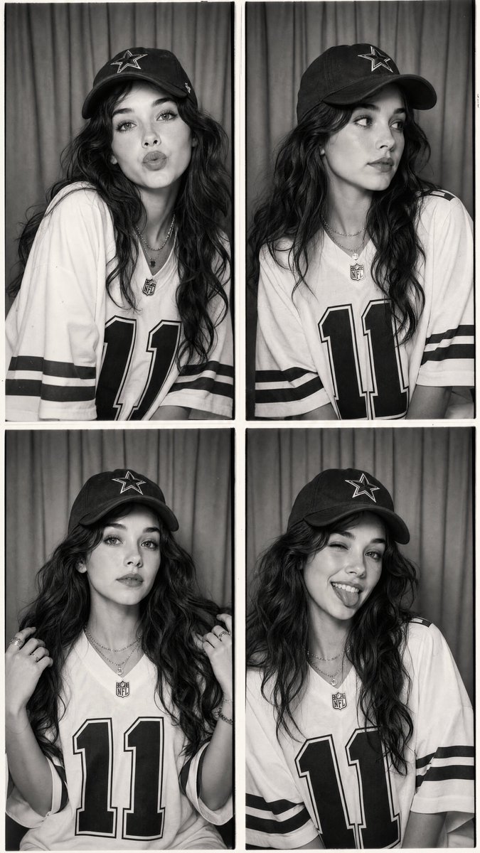 Vintage Black and White Photo Booth Grid