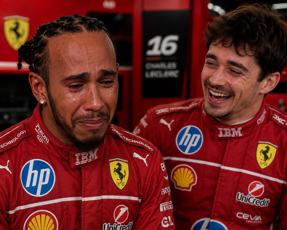 f1mechanic2's tweet photo. This is literally both there fan bases right now 🤣 

Why the having a go at each other every race weekend lol

#HungarianGrandPrix #leclerc #Hamilton https://t.co/rxZ2qK4bD0