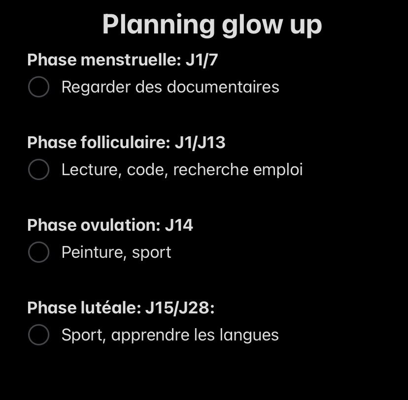 frederickaaaaa's tweet photo. J’ai trouvé la solution contre ma procrastination.. faire des activités en fonction de mon cycle hormonal https://t.co/wAqiGZZpoC