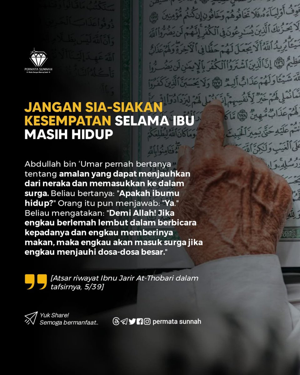 permata_sunnah's tweet photo. 💞 Jangan Sia-siakan Kesempatan Selama Ibu Masih Hidup https://t.co/5Br4r2TgUM