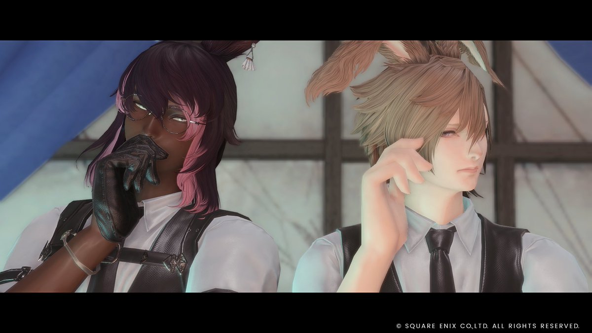 aMane_ff's tweet photo. バディドラマみたいな画になったうさお＆うさお🐰
激マブトリオみたいなやつ🐱🐰 https://t.co/e9M8PQIRLC