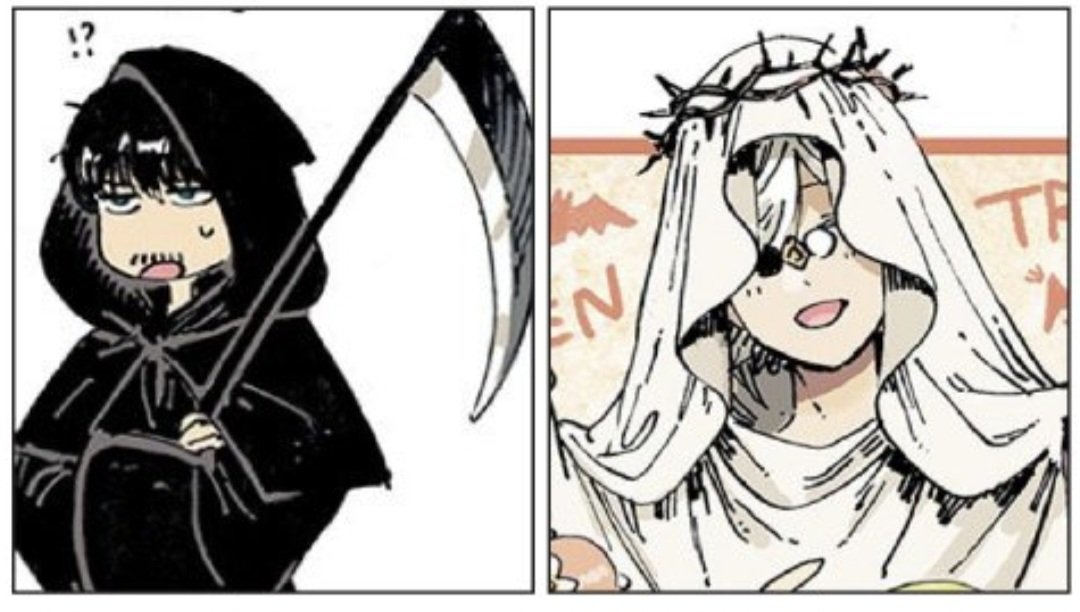 UneErmite's tweet photo. Grim reaper Olly that falls in love with terminally ill Qifrey and guide his soul to his final resting place before it vanishes. https://t.co/W2d44FG6kG