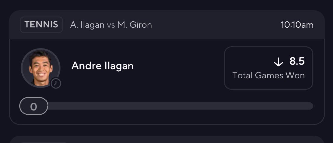 parlayval's tweet photo. 🎾 Ilagan is making a big jump in competition here against Giron, and I just don’t see him getting to 9 games unless Giron lets this get way too competitive. Something like 6-3, 6-3 gets it done, so I’m rolling with Ilagan Less 8.5.

Like + Comment if tailing BOL 🧧 { if you ask question I will always try and answer must be following } 

#gambleX |#prizepicks| #parlay |#Underdogfantasy  |#fantasySport |#SportsBetting