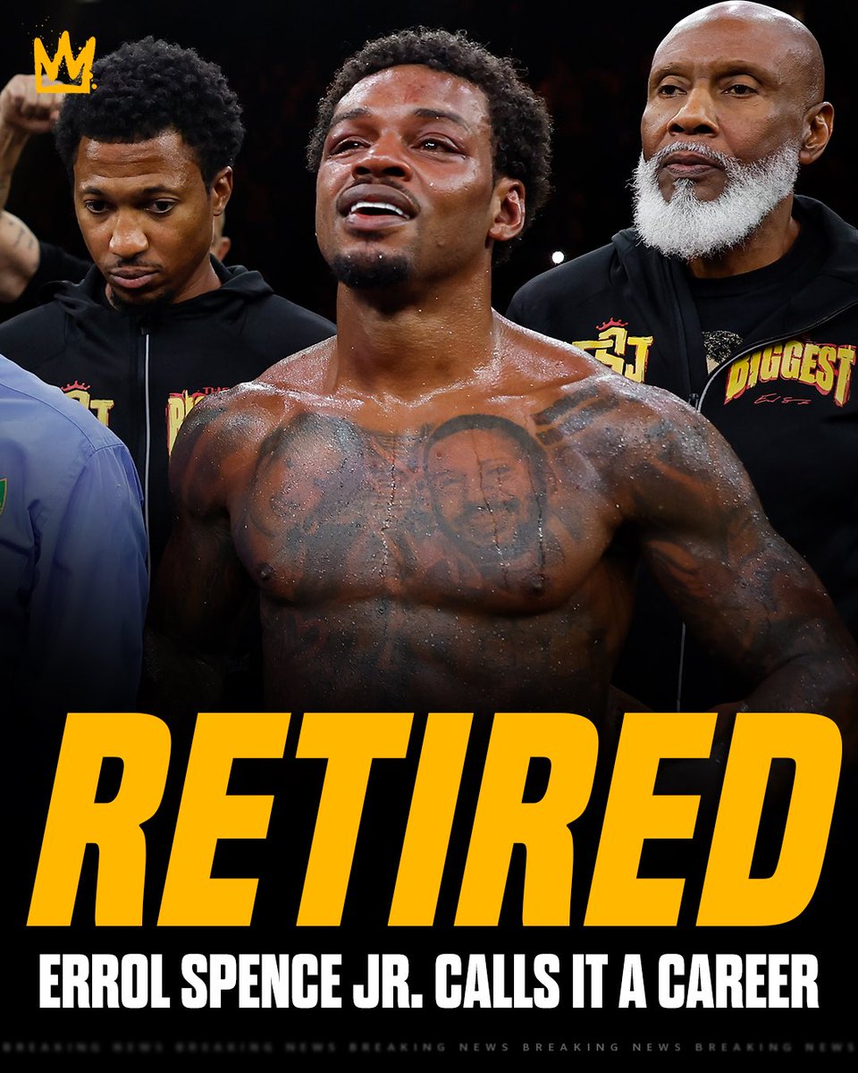 uncrownedcombat's tweet photo. .@ErrolSpenceJr announced his retirement in the ring after coming up short against Tim Tszyu ✌️ 

A HOF worthy career for the Big Fish 🦈 #SpenceTszyu https://t.co/U48tDaPVKM