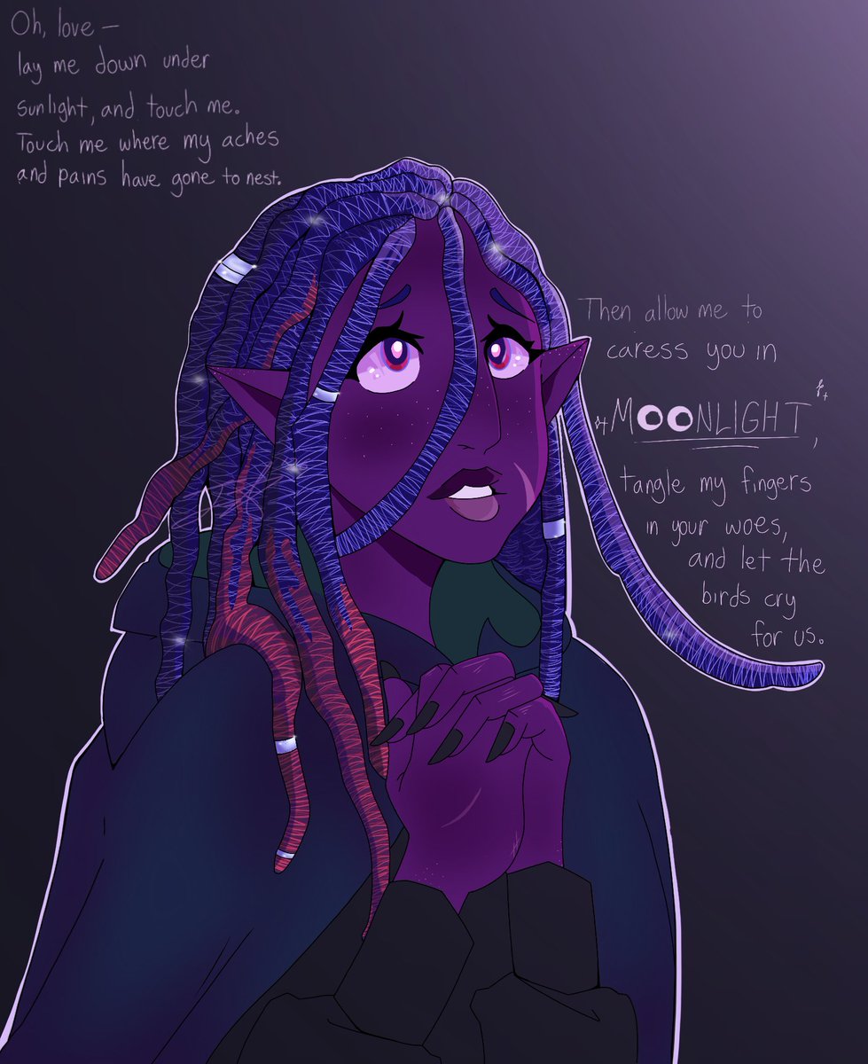 joestarquincyVT's tweet photo. I haven't drawn in months--

---ANYWAYS here's art of my new DnD Rogue Drow,  Elleana Grey !! 

#dndartist #oc https://t.co/HHpbgDy8lM