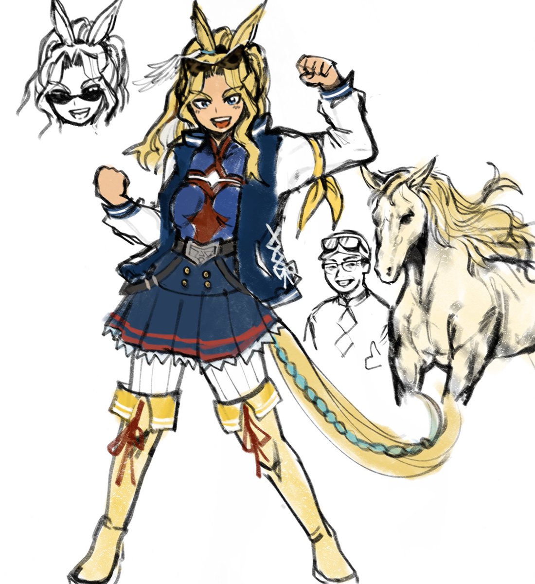 auramighters's tweet photo. All Might might be the GOAT but she can also be the UMA MUSUME https://t.co/KQOzJOYl8O