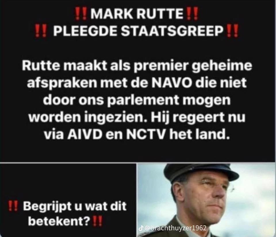 agtmael_mieke's tweet photo. SCHOFTEN!

Rutte was altijd al ‘n pathologische leugenaar en smerige opportunist,maar sinds hij de marionet, dan wel trekpop is van het Militair-Industrieel Complex, balanceert hij op de rand van krankzinnigheid. Hij is ‘n pathetische megalomaan in veel te grote NAVO-schoenen. 
EVIL MIND
EVIL PLANS

Wij vergeten niets
Wij vergeven niets