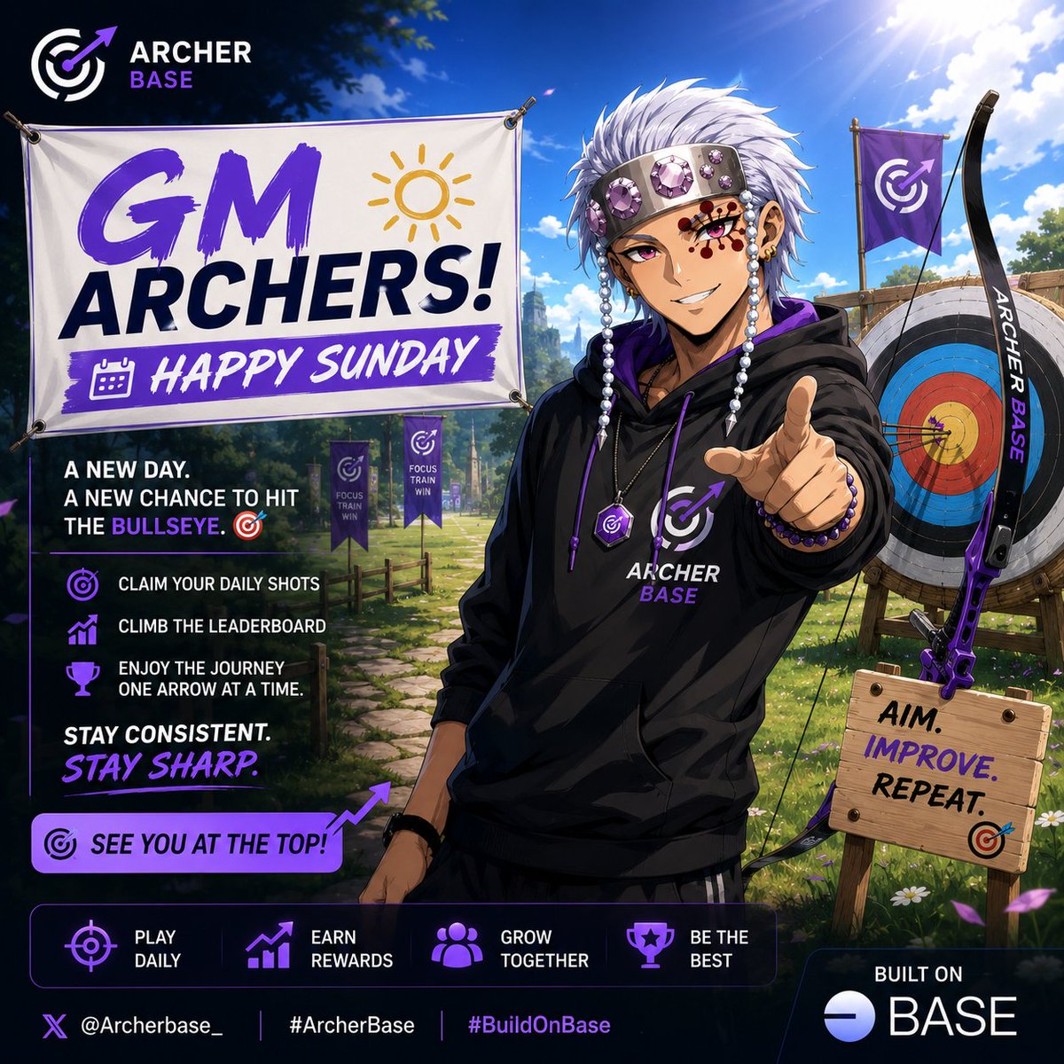 Chi_Don7's tweet photo. βοΈ GM & Happy Sunday, Archers! πΉ
A new day. A new chance to hit the bullseye. π―
Claim your daily shots, climb the leaderboard, and enjoy the journey one arrow at a time.
https://t.co/QP3pj7QM3G
Stay consistent. Stay sharp.
@Archerbase_
#ArcherBase #BuildOnBase https://t.co/IlKoy8sbmb