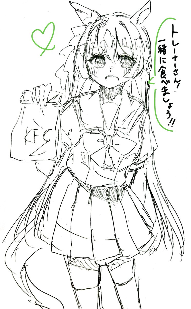 men_0304's tweet photo. 当時課題の合間に落書きしてたKFCコラボのサトノダイヤモンドさん絵 https://t.co/xELyOKpC9O