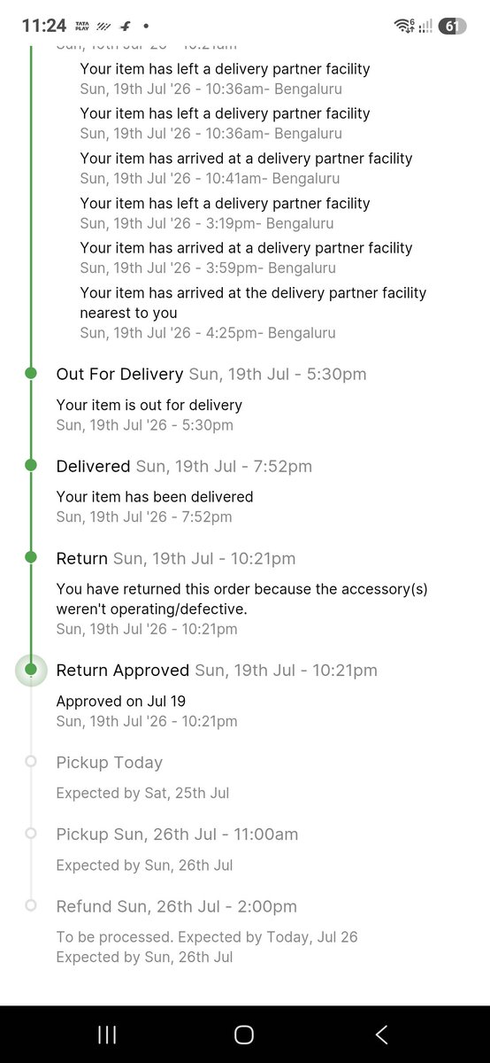 Moorthyprince's tweet photo. Order ID #OD338124838831624100

@flipkartsupport @Flipkart whats happening...i placed request for return  due to defective product..but no one coming to pickup the return order and there is no any msg or call for return pickup...why there is no response. https://t.co/nfOMuqnUeP