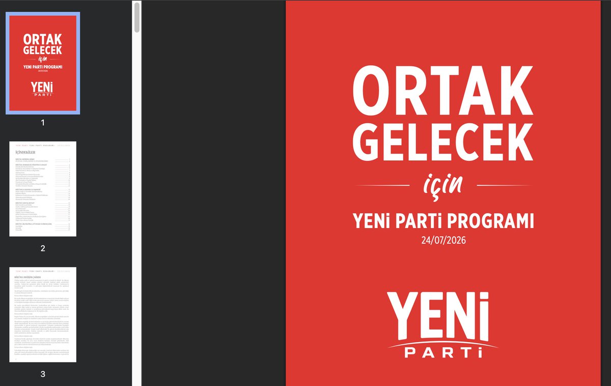 mharunyuksel's tweet photo. Yeni Parti'nin parti programında öcalan'ın "eşit yurttaşlık" ve DEM'in "belediyelere özerklik" kavramları yer alıyor. 

Türkçe dışında ikinci eğitim dili vaadi de var. 

Sığınmacı politikaları için ise "gönüllü geri dönüş" ifadesi bulunuyor. İsteyen kalacak, isteyen gidecek https://t.co/4yFW7iyGKe
