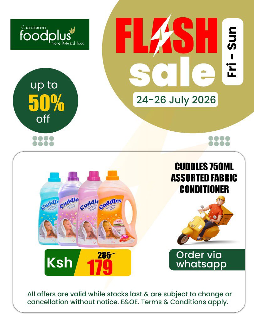 ChandaranaSuper's tweet photo. It’s now or never! ⏰ The weekend flash offers end tonight at Chandarana Foodplus. Beat the heavy afternoon crowds, handle your general shopping early, and lock in your final savings right now! 🛍️🏃‍♂️ #ChandaranaFoodplus #LastChance #SundayFlash #WeekendWrapUp #FinalHours https://t.co/ZzQbVTnixY
