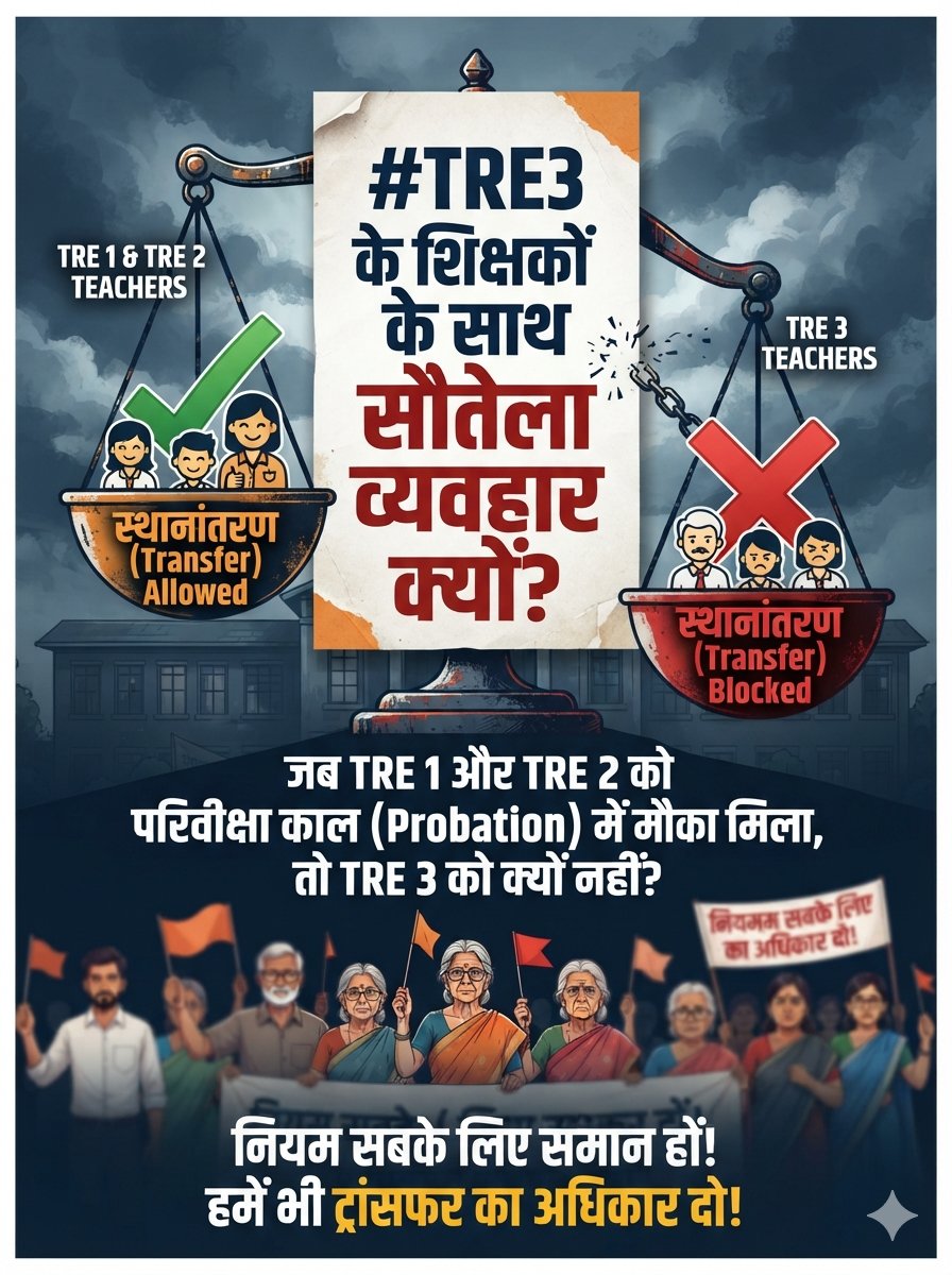 MdAzharUdd14997's tweet photo. Tre 3  को म्यूचुअल ट्रांसफर और सामान्य में परिवीक्षा अवधि को समाप्त कर मौका दे 
हम सभी tre 3 सदा आपका आ @RajnishJhakumar @samrat4bjp @Jduonline 
@btetctet @NitishKumar @VijayKChy https://t.co/XCDTYvBxVV