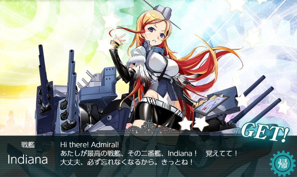willbombergame's tweet photo. 3-4Indianaドロしたー！昼戦でボス旗艦倒したけどドロ狙いで夜戦したかいがあったなｗ https://t.co/uw921ai1Df