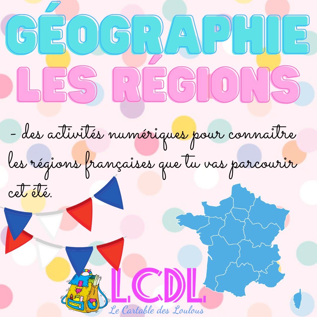 CartableLoulou's tweet photo. #UnJourUneIdée : Les régions françaises 
Tu as peut-être traversé quelques régions françaises cet été. Voici des activités numériques pour bien mémoriser le nom de chacune : https://t.co/jfYlaR5ILf

#Vacances #CahierDeVacances #Géographie #Régions #TeamPE https://t.co/0P5TYSzQBR