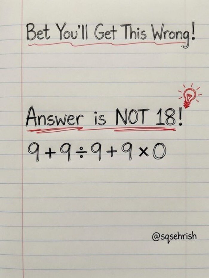 OctaSarmiento's tweet photo. Most people are getting 18 but it's wrong

What's the real answer..? https://t.co/pTkf7UQSJ7