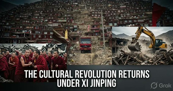 WangJuntp55's tweet photo. Larung Gar has played a vital role in preserving Tibetan Buddhist teachings, welcoming thousands seeking knowledge, compassion, and spiritual growth. #SaveLarungGar #LarungGar #ChinaDemolitionDrive https://t.co/F6Jdxeb2bc