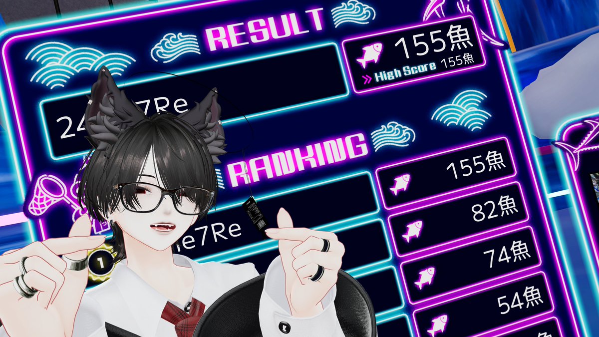 7Re24Me's tweet photo. 最高記録ヤッター！！！！！！！！！！！！！100超えどころか150いけるとは思わなくてびっくりしちゃった。魚捕り、プロいけます #Vket焼津市 https://t.co/5cBgsSmPsl
