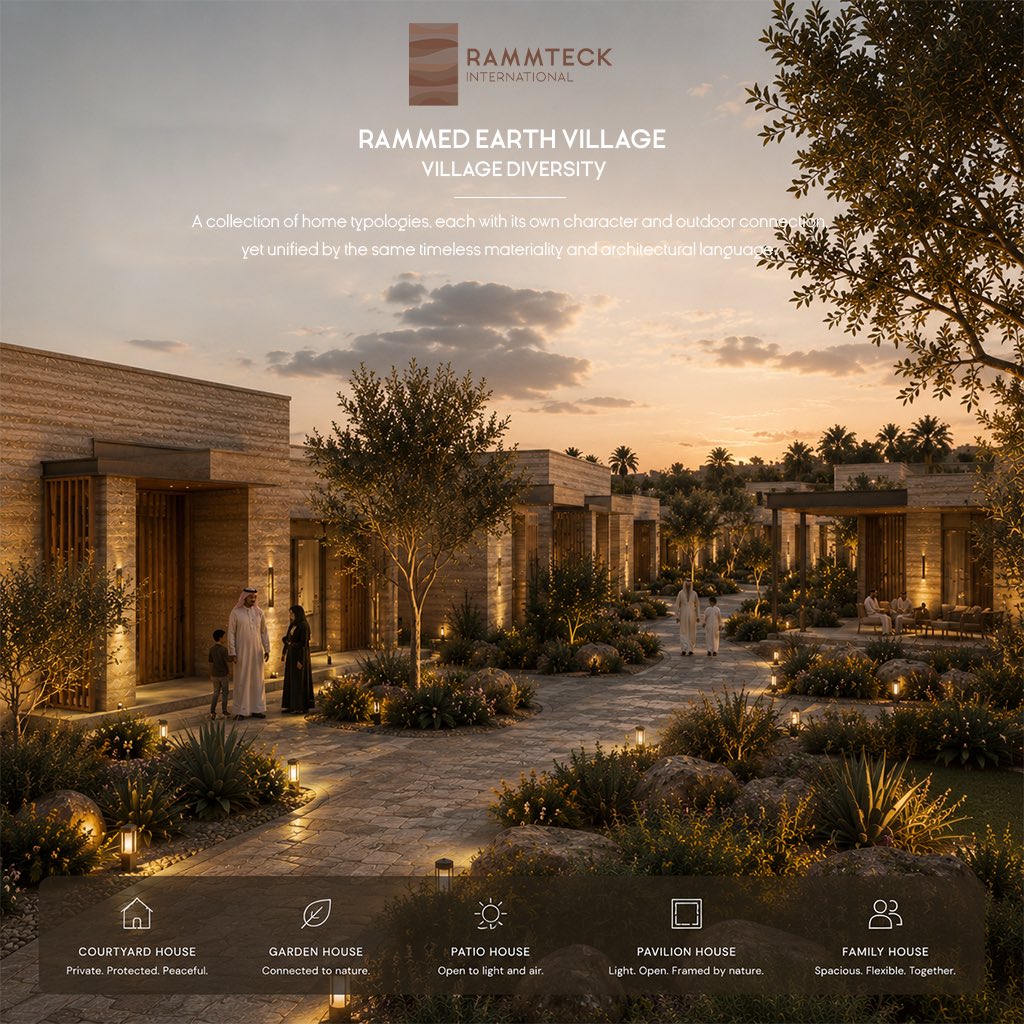 RAMMTECK's tweet photo. A collection of home typologies offers diverse living experiences while maintaining a shared architectural identity through materiality, proportion, and landscape.
https://t.co/Jp8YQy7fAk
#Rammteck #VillageDesign #ResidentialCommunity #RammedEarth #ArchitectureDesign https://t.co/W907x9evTS