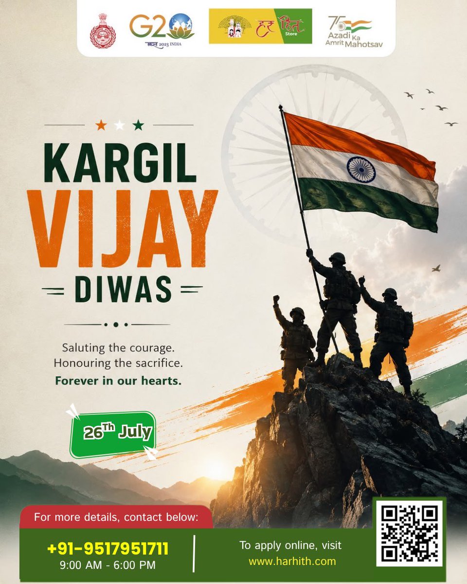 Harhith_HO's tweet photo. 26 जुलाई 🇮🇳

कारगिल विजय दिवस पर उन अमर वीरों को शत्-शत् नमन, जिन्होंने मातृभूमि की रक्षा के लिए अपना सर्वोच्च बलिदान दिया।

उनका साहस, शौर्य और समर्पण सदैव हर भारतीय को प्रेरित करता रहेगा।

जय हिन्द! 🇮🇳

#KargilVijayDiwas #IndianArmy #JaiHind #HarHith #NationFirst #KargilHeroes https://t.co/MBYbp1Ae3D