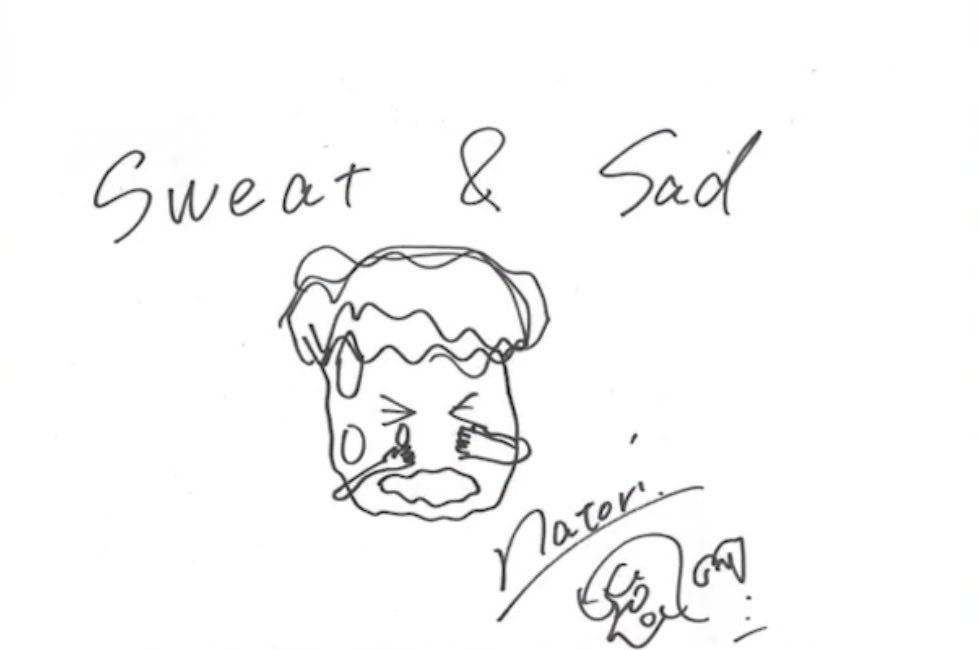 purpurea14211's tweet photo. イラストなとりさんなの！？
文字がなとりさんっぽいけど
ChikenとSweatのスペルかけるんかなw
鳥肌と😣かわいい💕😂
natoriは...
1曲目で予想以上の歓声が聞こえてきたら
2.ライブ最後の曲になったら
3.沢山のファンが一緒に喜んでるのを見たら
#なとり 
#なとり_行進💥 https://t.co/TtKIZsWfbb