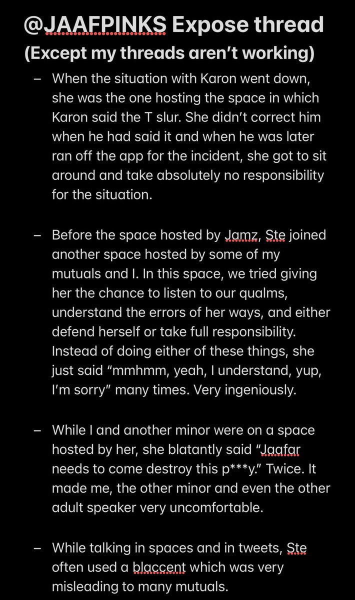 MjJerFaars's tweet photo. @JAAFPINK expose thread. 🪡 (Except my threads don’t work so I’m using my Notes app.) If any oomfs on #mjtwt follow this lady, please unfollow her or unfollow me. https://t.co/VTCXolzQOR