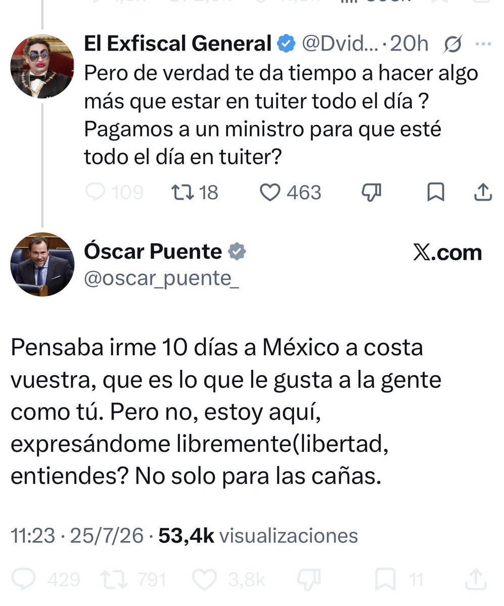 infovlogger36's tweet photo. Óscar no sabe que algún día dejará de ser ministro y que a partir de entonces, estará expuesto a que la gente le conteste por la calle a todas sus provocaciones, insultos y bravuconadas. Siempre con educación eh. https://t.co/TtOgSWOrtw