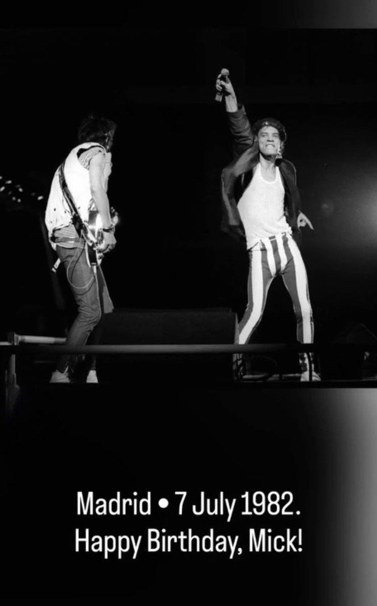 pikott0's tweet photo. Hoy Mick Jagger cumple 83 años. Imposible no acordarme del 7 de julio de 1982 en Madrid: “Under My Thumb” abrió un concierto que una tormenta espectacular convirtió en inolvidable.
Happy Birthday, Mick!
#MickJagger https://t.co/8R9BmoQqht