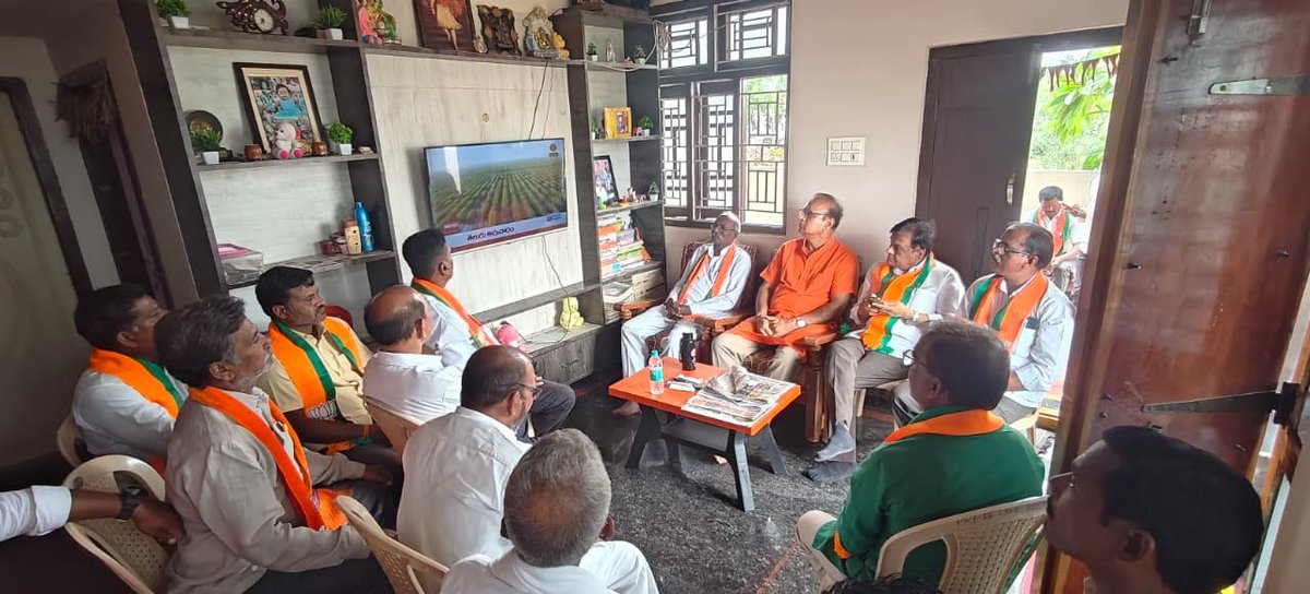 BJPShanthikumar's tweet photo. A heartwarming morning at Booth No. 148, Kosgi Town, Narayanpet district, as citizens came together to listen to PM @narendramodi ji's #MannKiBaat.

Moments like these reflect the spirit of a connected India, where every voice, every village, and every citizen is part of the nation's journey.