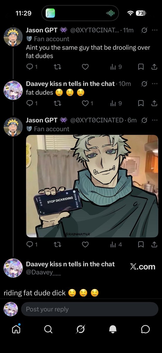 Daavey kiss n tells in the chat tweet media