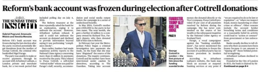 dave43law's tweet photo. The - 'It's just a coincidence' aspect to this story

This was May 2024
By 24.06.24 Zia Yusuf had donated £200000
By 11.07.24 Zia Yusuf was Chairman

Did Reform need to suddenly find income?
Were there strings attached? https://t.co/NriE8JQmjW