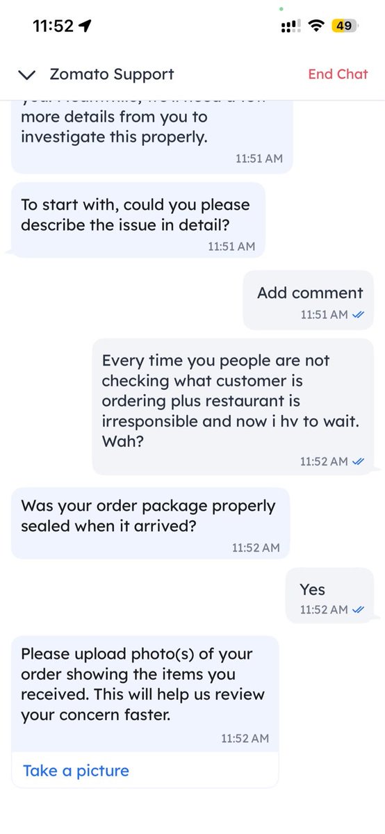 kishus456's tweet photo. @zomato @zomatocare Paid extra amount to get extra chutney.. Zomato took money and didn't deliver and now creating service request and expecting the customers to be patient.. I don't need your gyaan.. Refund the money immediately or take your order back and shove it up. Chor sale https://t.co/a29FTY4hAU