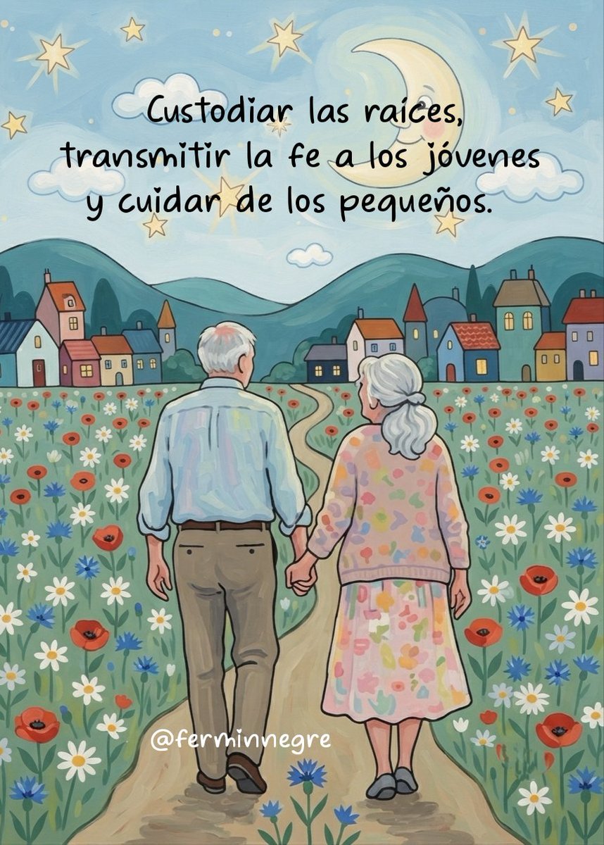 ferminnegre's tweet photo. #DiaDeLosAbuelos
🌸🙏
La vocación de los abuelos, según Francisco, es triple: «Custodiar las raíces, transmitir la fe a los jóvenes
y cuidar de los pequeños». Cuidemos de ellos con el mismo cariño que ellos nos cuidaron.
☀️❤️
San Joaquín y Santa Ana. https://t.co/0Gp8zetsjF