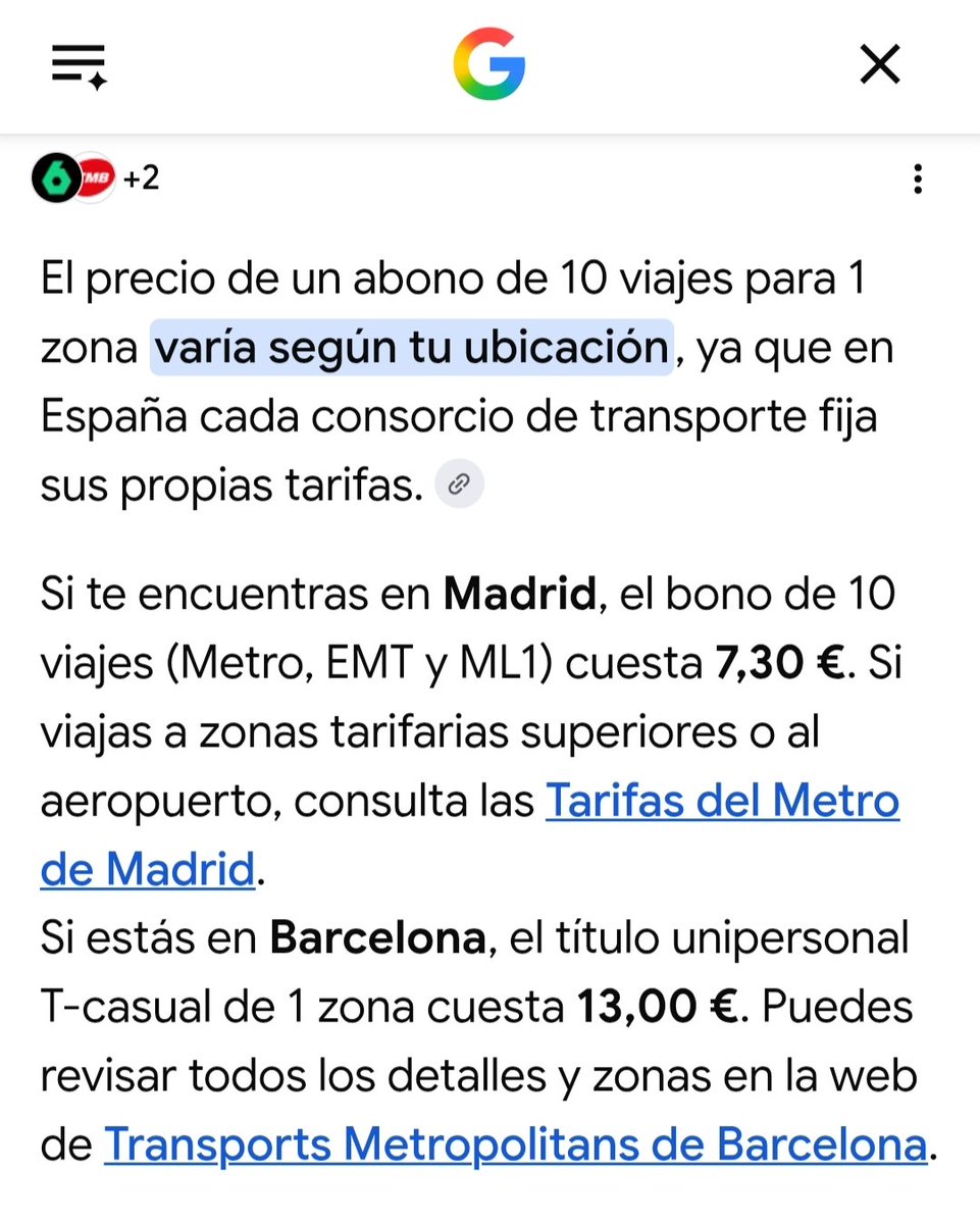 jm_clavero's tweet photo. Quin és el cost d'una targeta de 10 viatges d'1 zona?

A Madrid, 7,30€
A Barcelona, 13,00€

Robatori o presa de pèl? Tu què n'opines? https://t.co/zcfpuG1vlU