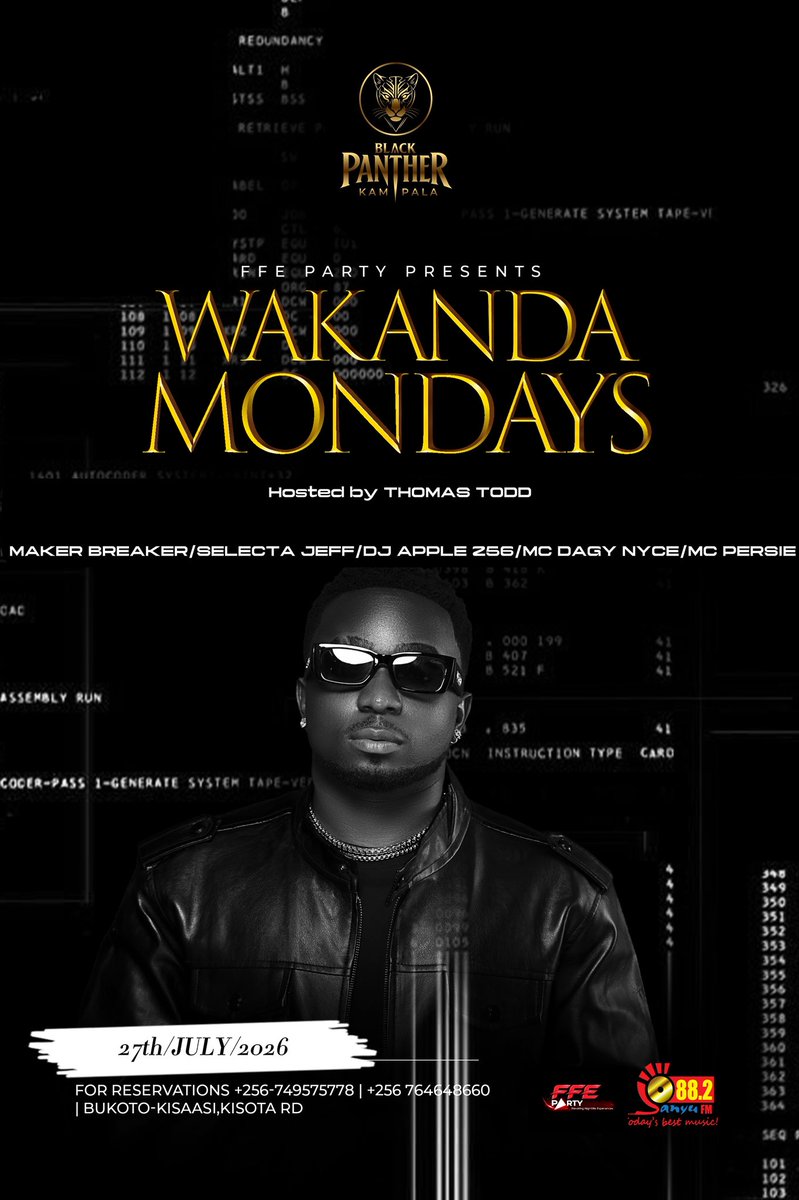 djmakerbreaker2's tweet photo. Black Panther Kampala, Wakanda Mondays organized by ffe party &amp; @thomastodd22 every Monday. https://t.co/XIRmGrED2B