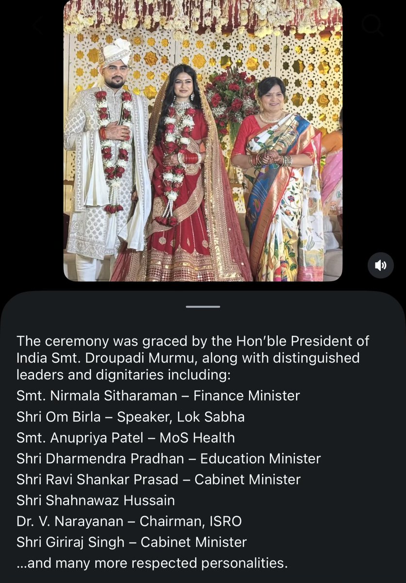 TheSquind's tweet photo. Wedding of Daughter of BJP MP @AprajitaSarangi was attended by many BJP leaders, including Dharmendra Pradhan. 

Yesterday, she was celebrating resignation of him. https://t.co/twl1fVRgJf