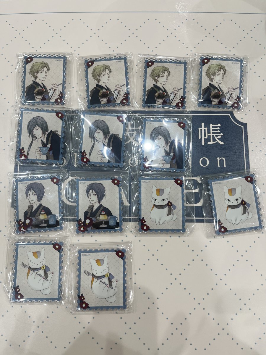 ocha_ppa_3's tweet photo. 【交換】夏目友人帳 コラボカフェ カフェ ガチャガチャ　切手風　アクリルステッカー

譲:画像

求:夏目、多軌

現在カフェにおります。
夏目の場合複数提供可能です。 https://t.co/bdjh5IpmZ9