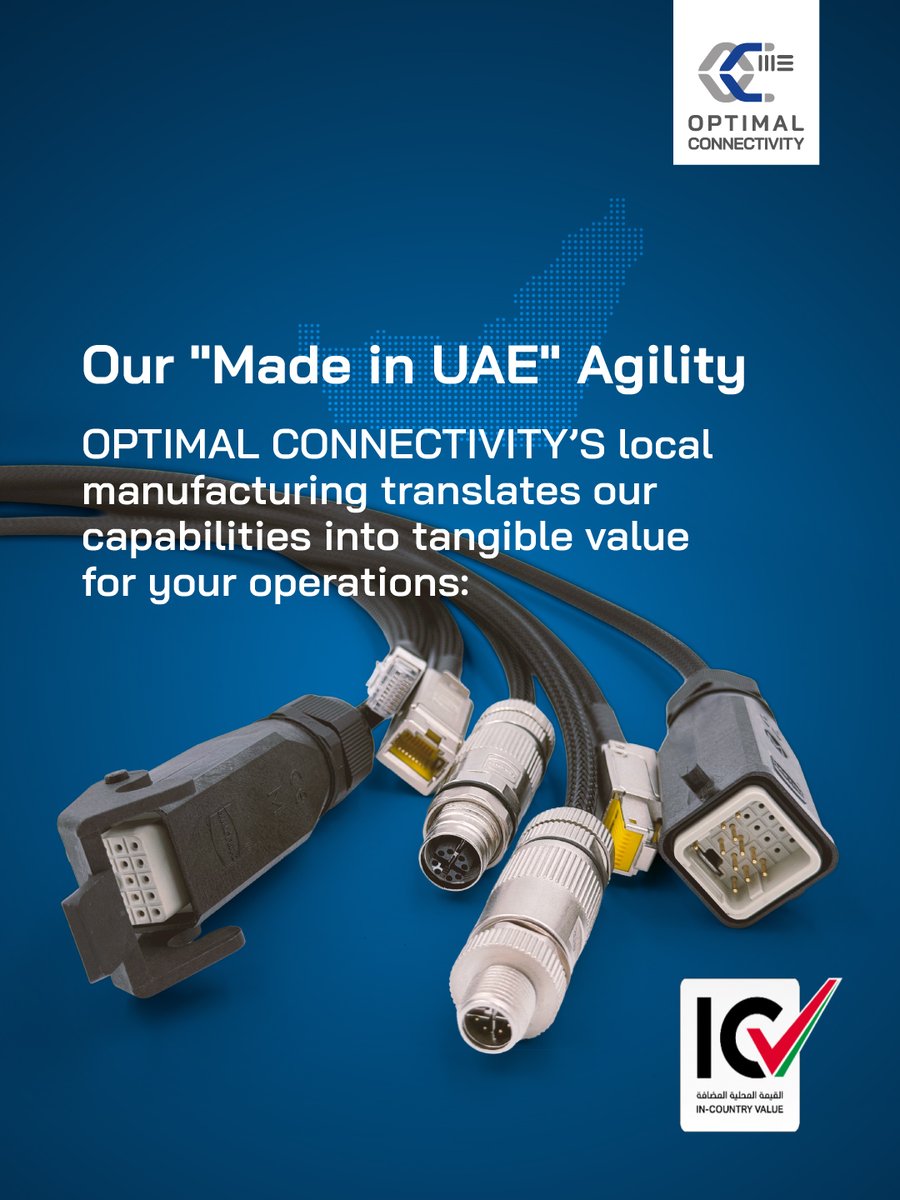 OC2MEofficial's tweet photo. We built our local industrial facility in Dubai. Since 2016, operating under an official UAE industrial license, OPTIMAL CONNECTIVITY has committed to true localized manufacturing.

#MadeInUAE  #MakeInUAE #ConnectivitySolutions #LocalManufacturing
#OPTIMALCONNECTIVITY #OC2ME https://t.co/xGkesiEz6l