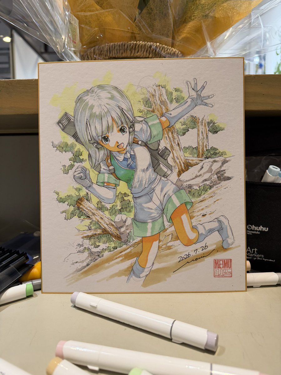 meimu12's tweet photo. 昨日の続きを描きました。まだ19時は遠いですけど。#レモンピープル #パワードミユちゃん https://t.co/iN3Y78noAb