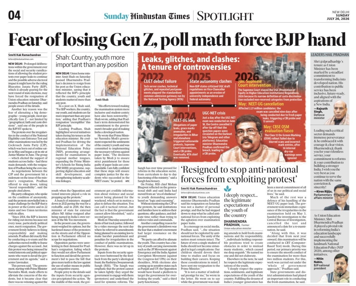 sauryasengupta's tweet photo. Class dismissed. Hindustan Times documents the momentous moments when the Centre fell prey to viral fever. https://t.co/eYKUeX32N2