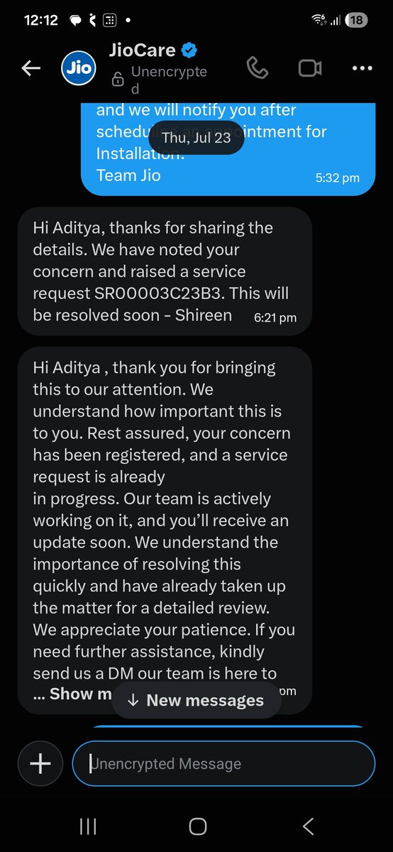 KumarAdity23008's tweet photo. @JioCare Is din konsa servicing kr rahe the https://t.co/BOK9V2LLXL
