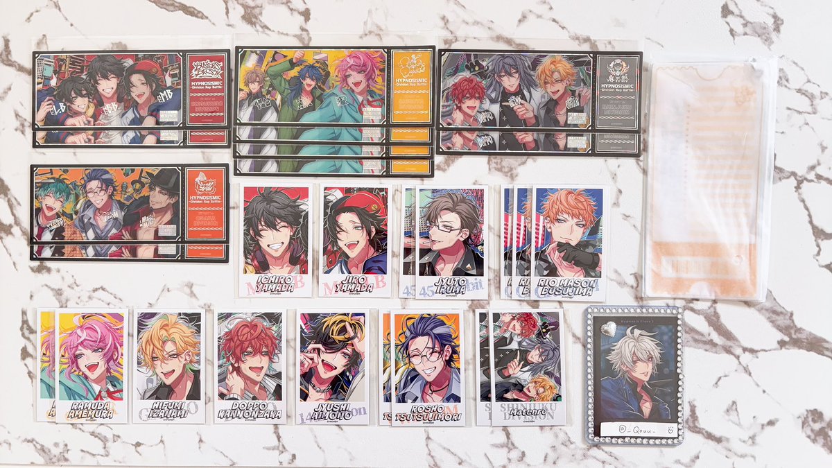 _Qouu_'s tweet photo. 𓊆  交換  譲渡  𓊇

ヒプノシスマイク ヒプマイ -Division Rap Battle- 公開1周年 記念オンラインくじ ホログラムカード チェキ 

譲  ⌇  画像参照 

求  ⌇  Ｅ賞 左馬刻 . 定価+送料

✧︎  Ｅ賞 一郎 銃兎 独歩はD賞から(シブヤ含む)2点
✧︎  チケットケースは1,500円にてお譲り◎ https://t.co/8CJOGgPsm3