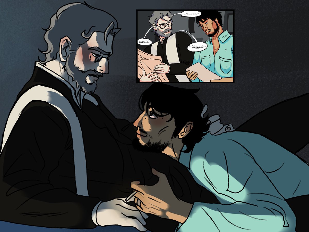 Andreasiskewl's tweet photo. Drawing a man that died within 20 minutes of my game who i really loved n liked the description of, his name is Brother David some random off priest 💙

My oc is Giovanni, the tanned guy

#Callofethulhu #brotherdavid #callofcthulhubrotherdavid #SUGGESTIVE
#priest #GiovanniMoretti https://t.co/fuz9IGR8Lk