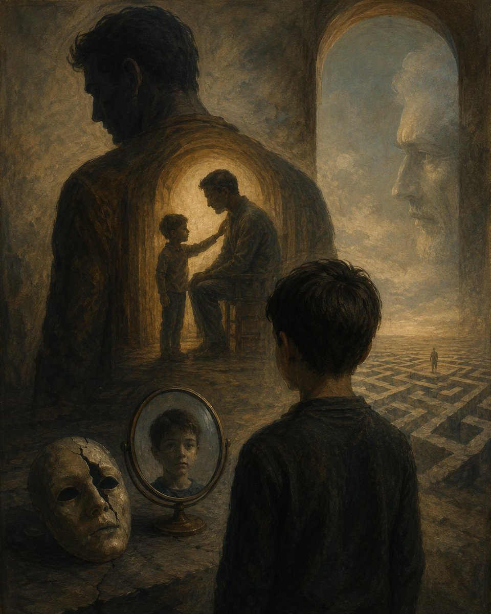 brahimaluci's tweet photo. Li cihê ku bav lê bêdeng dimîne, derhişiya (unconscious) law dest bi axaftinê dike.

Dûrahiya di navbera bav û law de carinan ne bi salan, lê bi hevokên negotî tê pîvandin.

Bavek ne tenê malê xwe dihêle; bêdengî, tirs, rageşî û hêviyên xwe jî weke mîrat dihêle.

Bav ne tenê mirovek e; ew otorîteya yekem e ku zarok di binhiş û derhişiya xwe de ava dike.

Derhişî (unconscious) reng û dengê bav ji bîr nake; tenê wî di rûyên cihêreng de dûbare dibihîze.

Hêrsa ku law berê wê dide bavê xwe, carinan neynika nakokiyekê ye ku li ser xwebûna wî hatiye zîvirandin.

Law (kur), pêşî di bin siya bavê xwe de mezin dibe; paşê hîn dibe ku bi wê siyê re biaxive - ku trawmatîk be şer dike.