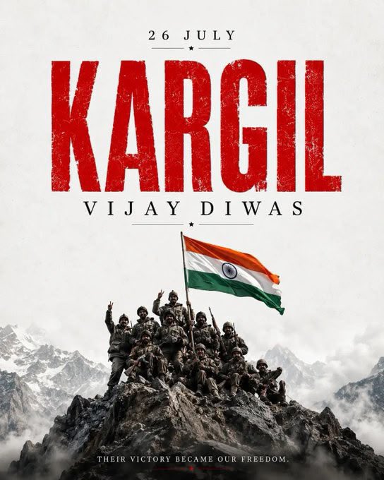 anildharjk's tweet photo. Today on Kargil Vijay Diwas, the whole nation salute our brave heroes who lost their lives during Kargil war while protecting our nation. 
#KargilVijayDiwas commemorates the decisive victory of Indian Armed Forces over Pakistan in 1999. https://t.co/7uXDFlviav