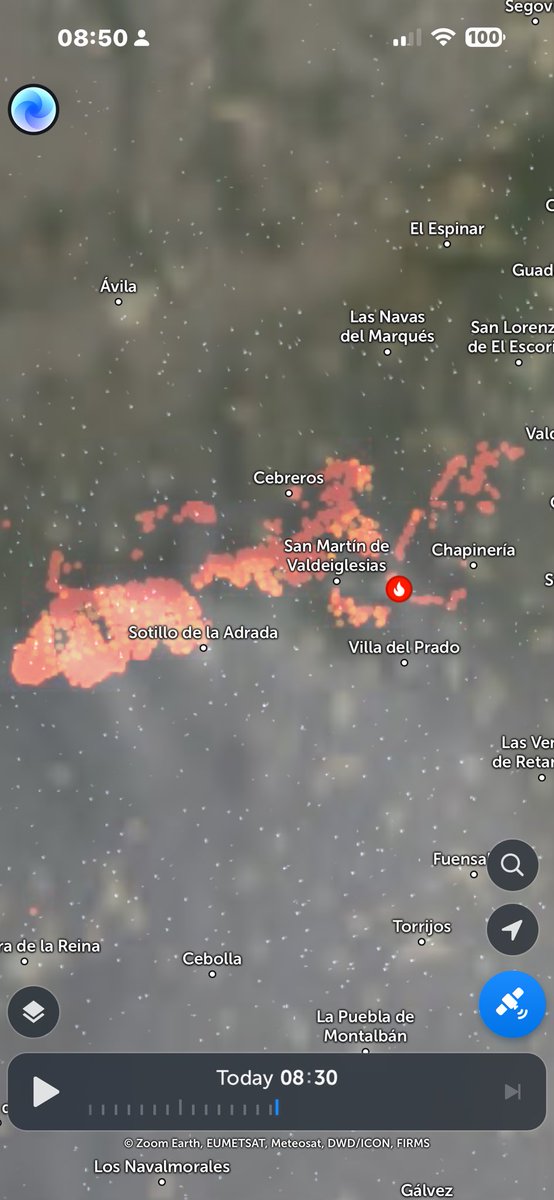 kzlime08's tweet photo. Actualizacion de las 8:30 del 26/07. Parece que no se han unido. #IFSanMartíndeValdeiglesias #IFSierraOeste #IFBurgohondo https://t.co/gM8ft8MR5E