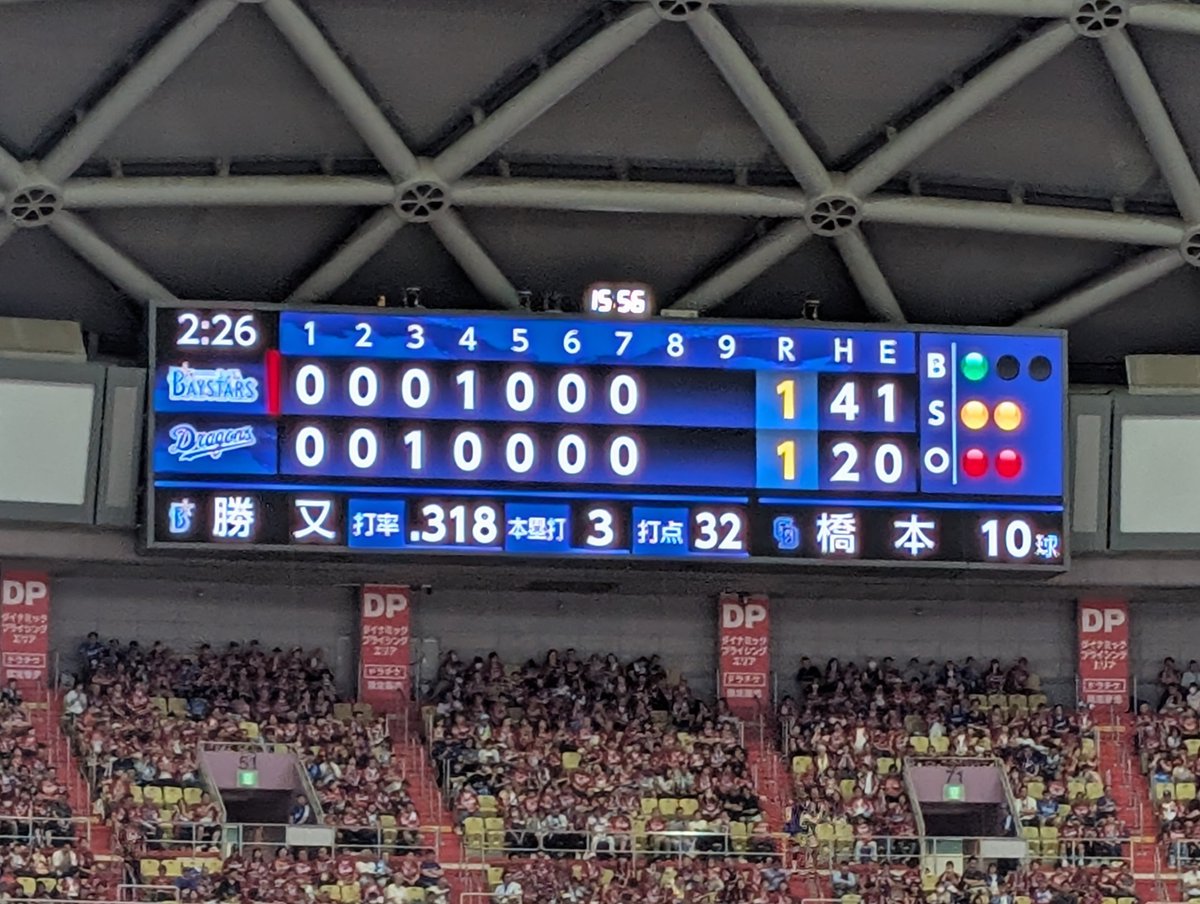 Minako0815's tweet photo. 誰か追加点入れてくれませんかね…＃Dragons https://t.co/TleSIrJPXw